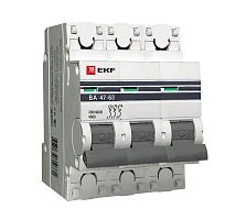 Выключатель автоматический модульный 3п B 25А 4.5кА ВА 47-63 PROxima EKF mcb4763-3-25В-pro