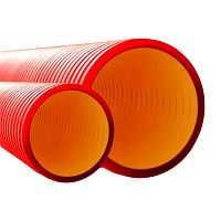 Труба жесткая двустенная для кабельной канализации д110мм,цвет красный